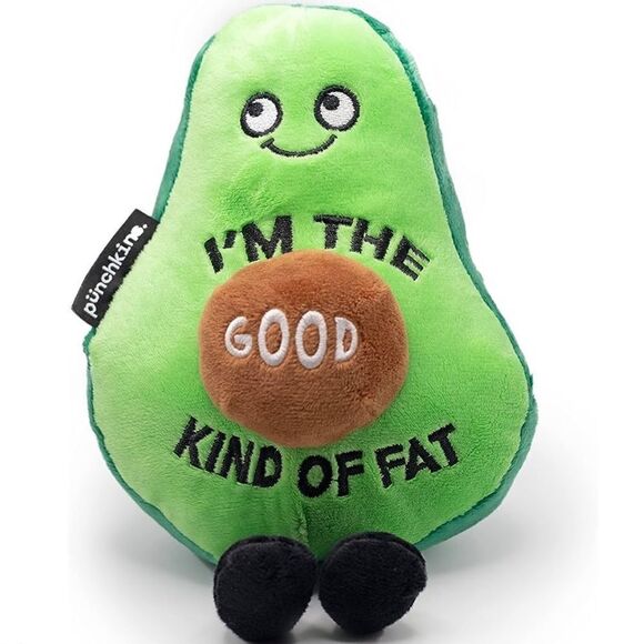 punchkins Avocado “I’m the good kind of fat” Emotional Support Plush Toy - Picture 1 of 11